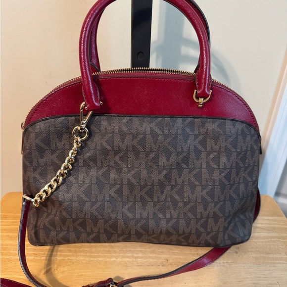 Michael Kors Red and Brown Handbag - Picture 2 of 9